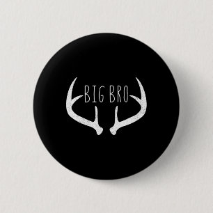 Big Brother Shirt - Boys Deer Antlers Hunting Button
