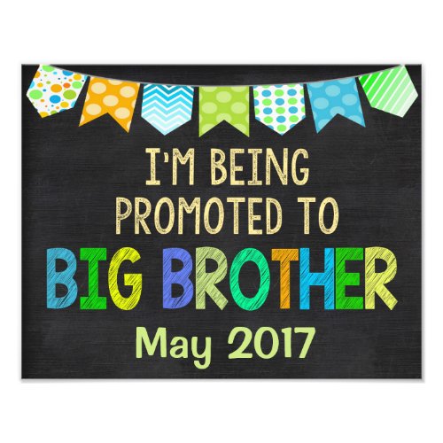 Big Brother Sign Pregnancy Sign New Baby Baby Photo Print