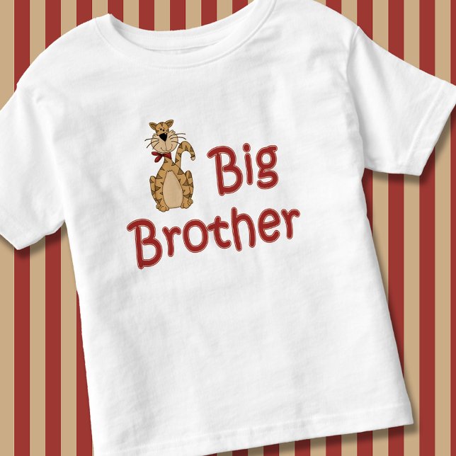 Big Brother Striped Tiger Tabby Cat Toddler T-shirt (Big Brother Striped Tiger Tabby Cat Toddler T-shirt)