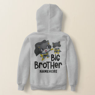 Big Brother Superhero Cat Illustration Custom Name Hoodie