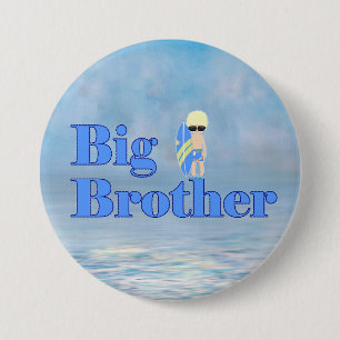 Big Brother Surfer Boy Sibling       Button