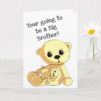 Big Brother Teddy Bear Personalized Greeting Card