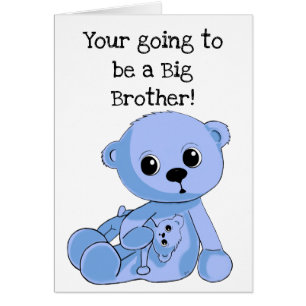BIg Brother Teddy Bear Personalized Greeting Card