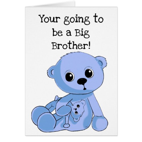 BIg Brother Teddy Bear Personalized Greeting Card