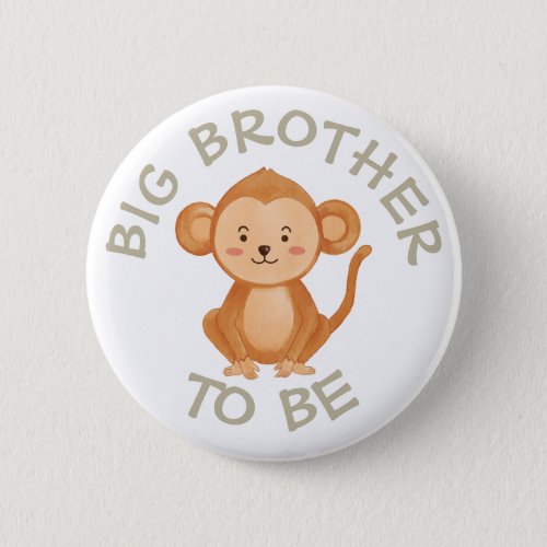 Big Brother to be Baby Shower Button Wild One Zoo