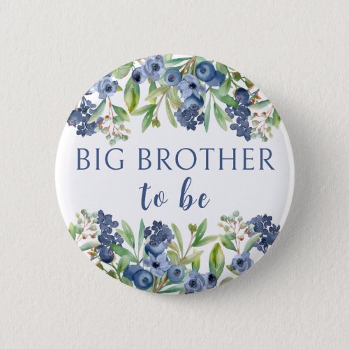 Big brother to be blueberry baby shower button