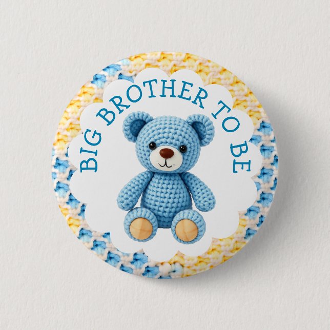 Big Brother to Be | Boy's Baby Shower Button (Front)