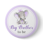 Big Brother to be Bro Baby Girl Sprinkle Elephant Button Big Brother to be Bro Baby Girl Sprinkle Elephant Button