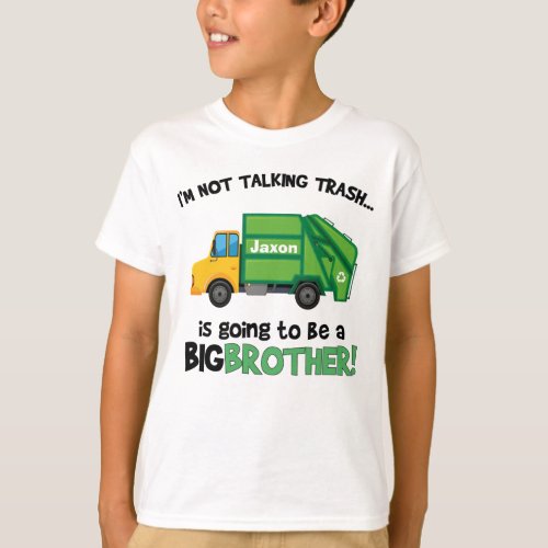 big brother to be garbage truck pregnancy announce T_Shirt