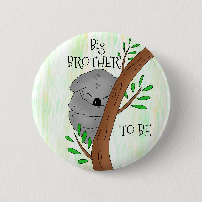 Big Brother To Be | Koala Baby Shower Button (Front)