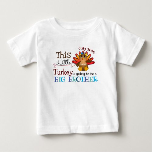 Big Brother to be Turkey Pregnancy Announcement Baby T_Shirt