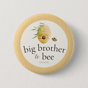 Big Brother To Bee Bumblebee Baby Shower Family  Button