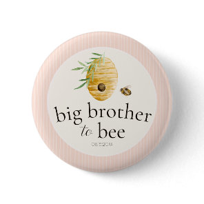 Big Brother To Bee Pink Girl Baby Shower Family  Button