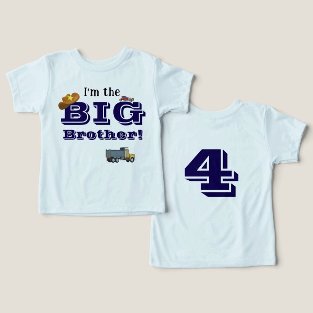 Big Brother Toddler T-shirt (Design Front & Back)