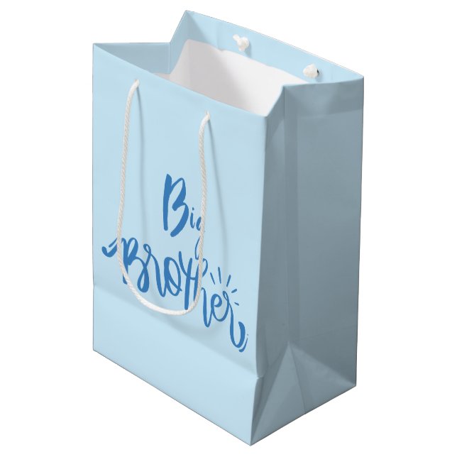 Big Brother Typography Modren Text  Medium Gift Bag (Front Angled)