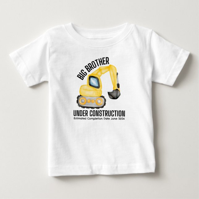Big Brother Under Construction,  Brother Digger Baby T-Shirt (Front)