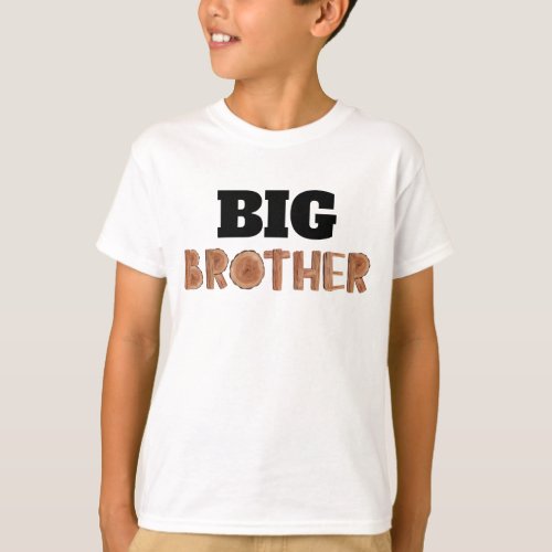 Big Brother Watercolor Wooden Illustration   T_Shirt