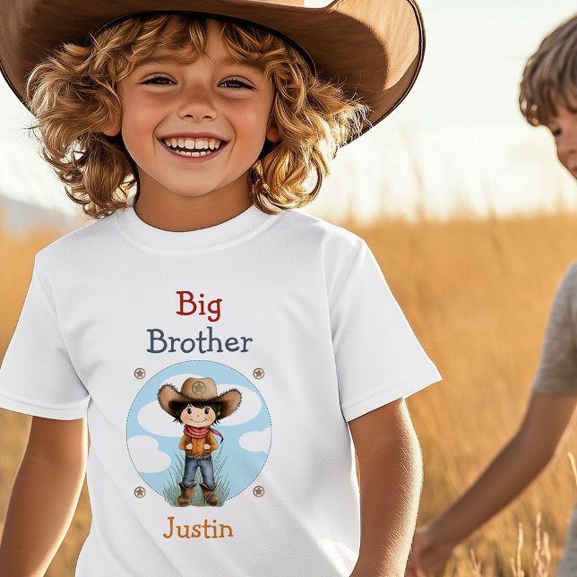 Big Brother Western Cowboy Personalized T-Shirt (Big Brother Western Cowboy Personalized T-Shirt)