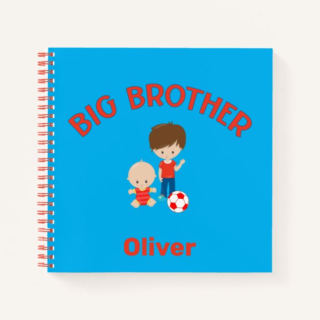 Big Brother with Baby Brother Personalized   Notebook (Front)