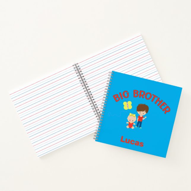 Big Brother with Baby Sister Personalized  Notebook (Inside)