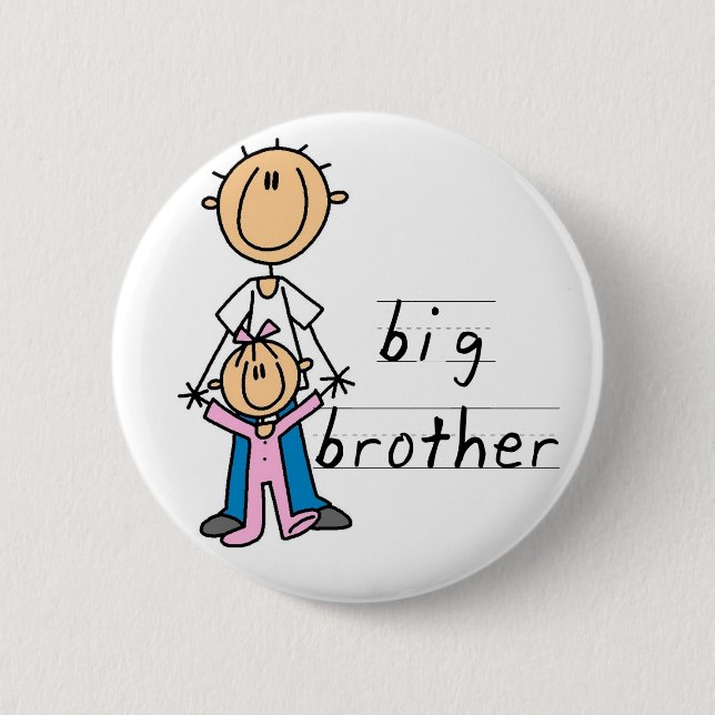 Big Brother with Baby Sister Tshirts and Gifts Pinback Button (Front)