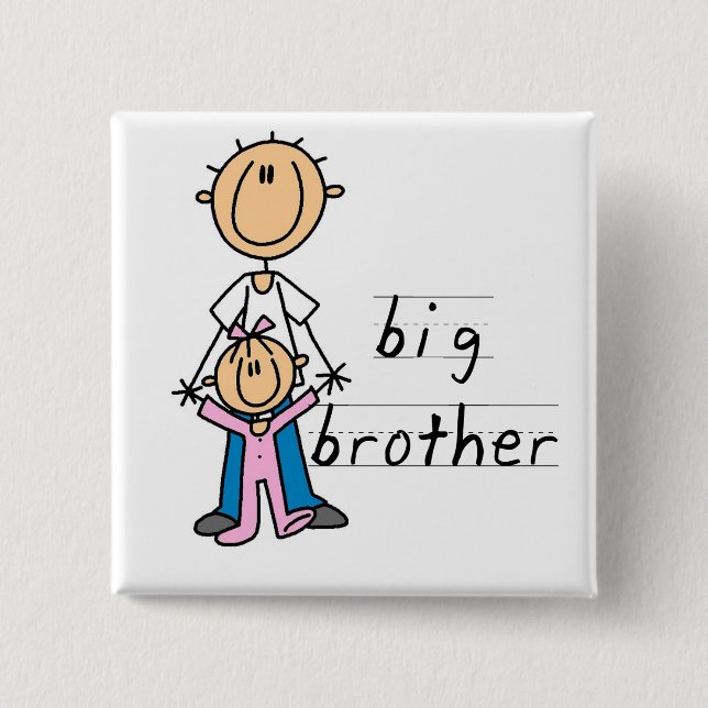 Big Brother with Baby Sister Tshirts and Gifts Pinback Button (Front)