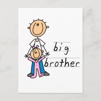 Big Brother With Baby Sister Tshirts And Gifts Postcard by stick_figures at Zazzle