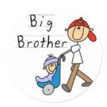 Big Brother With Little Brother Classic Round Sticker Big Brother With Little Brother Classic Round Sticker