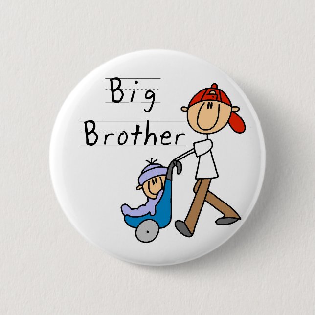 Big Brother With Little Brother Pinback Button (Front)