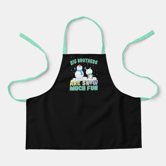 Big Brothers are Snow Much Fun - Holiday Snowman Apron (Front)