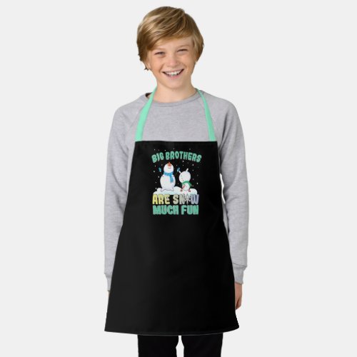 Big Brothers are Snow Much Fun _ Holiday Snowman Apron