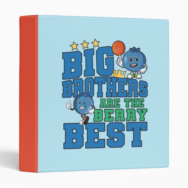 Big Brothers are the Berry Best - Blueberry Pun 3 Ring Binder (Front/Spine)