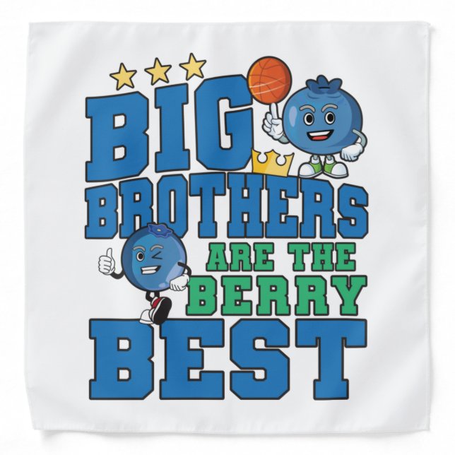 Big Brothers are the Berry Best - Blueberry Pun Bandana (Front)