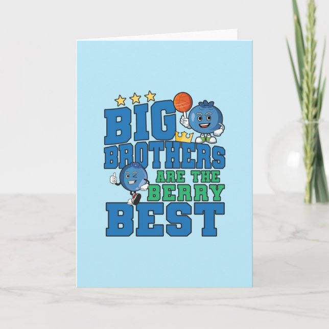 Big Brothers are the Berry Best - Blueberry Pun Card (Front)