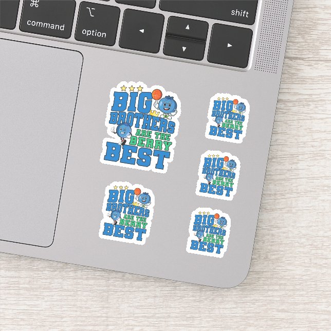 Big Brothers are the Berry Best - Blueberry Pun Sticker (Detail)