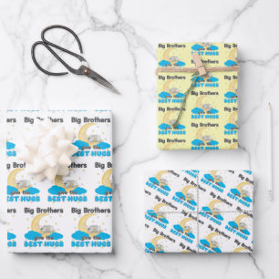 Big Brothers Give the Best Hugs - Bunny Moon Wrapping Paper Sheets