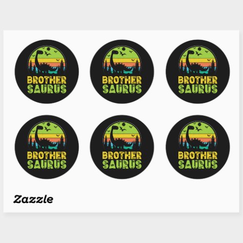 Big Brothersaurus T Rex Little Brother Saurus Bro Classic Round Sticker