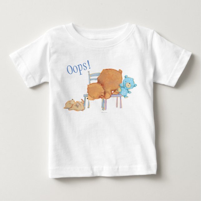 Big Brown Bear, Calico, & Floppy Share Two Chairs Baby T-Shirt (Front)
