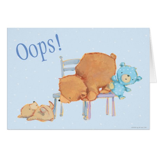 Big Brown Bear, Calico, & Floppy Share Two Chairs Cards (Front Horizontal)