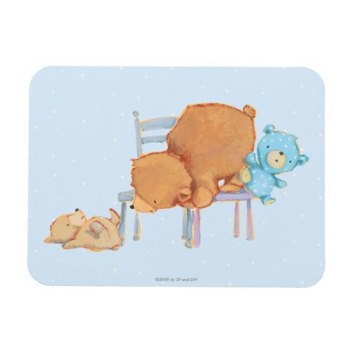 Big Brown Bear Calico  Floppy Share Two Chairs Magnet