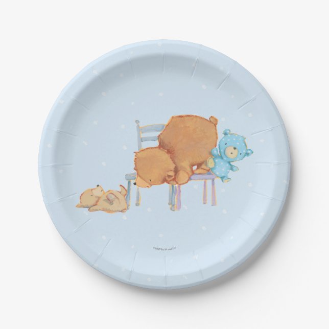 Big Brown Bear, Calico, & Floppy Share Two Chairs Paper Plates (Front)