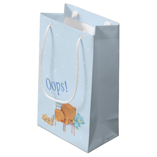 Big Brown Bear Calico  Floppy Share Two Chairs Small Gift Bag