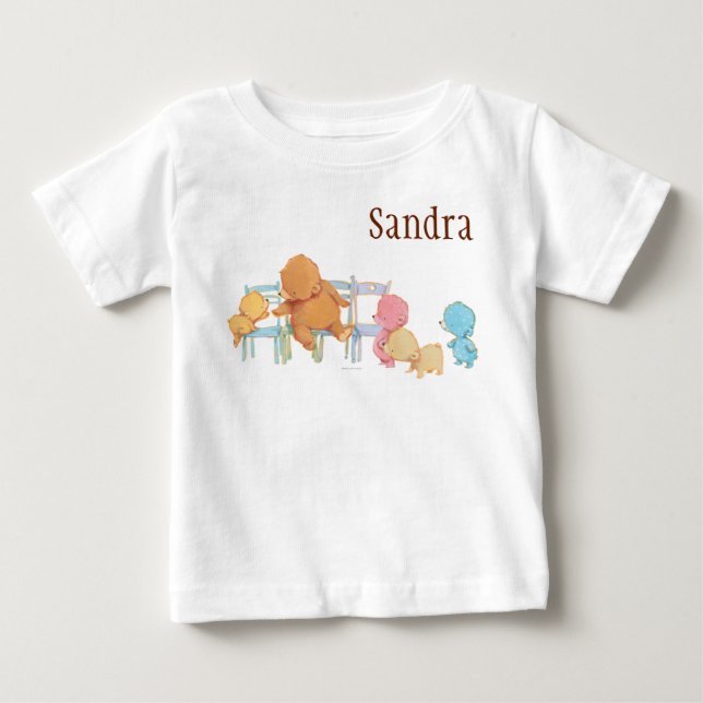 Big Brown Bear & Friends Share Four Chairs Baby T-Shirt (Front)