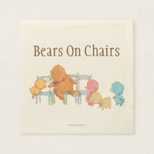 Big Brown Bear & Friends Share Four Chairs Paper Napkins