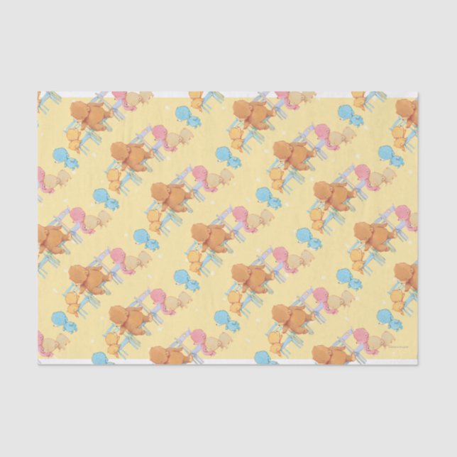 Big Brown Bear & Friends Share Four Chairs Tissue Paper (Front)