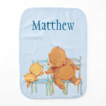 Big Brown Bear Helps Little Yellow Bear Baby Burp Cloth Big Brown Bear Helps Little Yellow Bear Baby Burp Cloth
