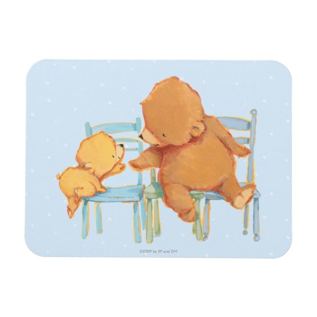 Big Brown Bear Helps Little Yellow Bear Magnet (Horizontal)