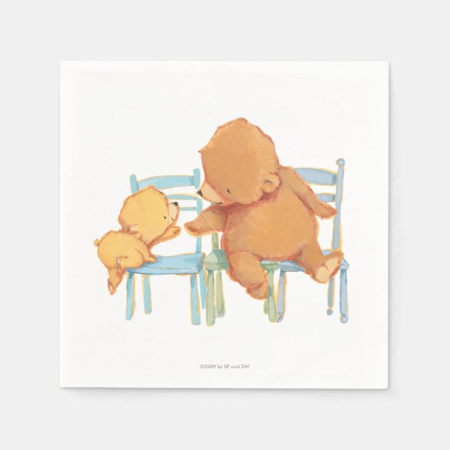 Big Brown Bear Helps Little Yellow Bear Paper Napkins (Front)