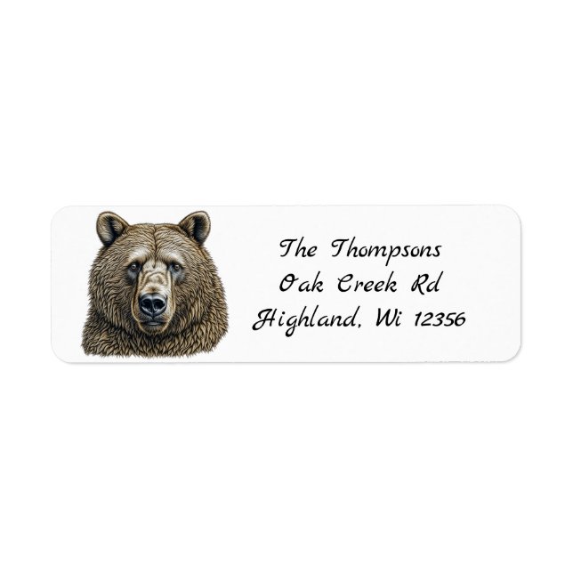 Big Brown Bear Personalized Label (Front)