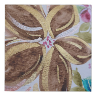 Big Brown Flower Faux Canvas Print